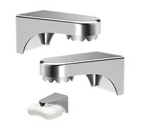 Yueeqian Porte Savon Aimanté Magnetique Mural,2 Pcs Porte-Savon Adhésif | Porte-Savon Ventouse sans Perçage Facile à Installer pour Douche Salle de Bain et Cuisine Lavabo sur Surfaces Lisses(Argent)