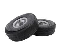 YUEHISY 2 Pack 10 Pouces Pneu en Caoutchouc Solide 4.10 3.50 4 avec | Caoutchouc solide increvable avec jantes en acier, doubles roulements à billes scellés pour une rotation stable