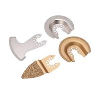 YUEHISY 4 Pièces Lames de Scie Oscillante Kit Multi-Outil pour Carrelage | Matériau en diamant et en carbure, conception à oscillant à segment de doigt en demi-cercle, emballé individuellement dans