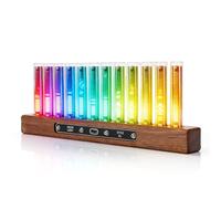 YUEHISY Affichage du Musical LED, Analyseur Audio sans Fil avec Lumière Rythmique à 12 Tubes, Réglage de la sensibilité AGC et Lumière Ambiante RVB