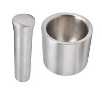 YUEHISY Ensemble Mortier et Pilon à Double Structure, Moulin à épices en Acier Inoxydable pour la Cuisine, Finition Brillante, Fonctionnement Pratique et Silencieux, pour Assaisonnements de Noix et