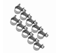 YUEHISY Mini Colliers de Serrage en Acier Inoxydable, 10 Pièces, Clips de Tuyau de Conduite de Carburant Réglables, Bande Antirouille 304 6-20 Mm pour Tuyaux en Silicone à Paroi Fine, Tournevis et