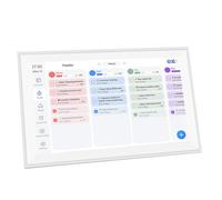 YUEHISY Tableau de Corvée du Calendrier Numérique 15,6 Pouces - Planificateur de Famille à écran Tactile 1080p FHD et Cadre Photo, Support Mural / (Plug EU (100-240V))