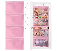 Yuehuamech Organisateurs à suspendre derrière une porte avec 4 poches et 4 crochets métalliques pour placard, chambre à coucher, salle de bain