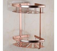 YUEKOPOU Caddie de Douche d'angle en Aluminium Multicolore, Salle de Bain Murale avec Crochets et égouttoir(Rose Gold)
