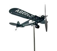 Yuemeuy Girouette Avion - Moulin À Vent Artisanal en Forme D'Aéronef | Hélice Métal Décorative pour Pelouse, Terrasse ou Balcon - Cadeau pour Passionnés d'Aviation