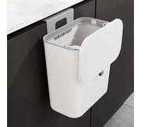 Yuemeuy Petite Poubelle À Suspendre | Poubelle De Comptoir | Poubelles À Compost Cuisine Avec Couvercle | Collecteur De Déchets Mural | Pour Portes D'armoires Placard Salle De Bain