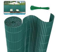YUENFONG Brise-vue en PVC - 90 x 500 cm - Brise-vue de jardin - Avec serre-câbles - Pour balcon, jardin, terrasse, extérieur - Vert