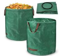YUENFONG Sac à déchets de jardin 227L, lot de 2 sacs à déchets de jardin en polypropylène avec poignées, pliable et autoportant, pour déchets de jardin