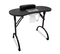 YUENFONG Table de manucure pliable avec aspiration Table à ongles portable avec roulettes Table de manucure mobile Noir