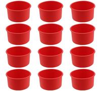 YUENPUN Lot de 12 moules à gâteau ronds en silicone de 10,2 cm, anti-adhésifs, pour mousse, muffin, pudding, cupcakes, pain