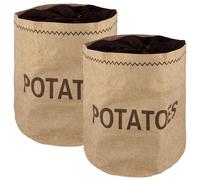 YUENPUN Lot de 2 sacs de rangement pour pommes de terre avec doublure occultante, 28 x 38 cm, sacs à légumes pour oignons, ail