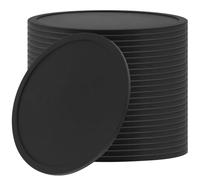 YUENPUN Lot de 24 dessous de verre ronds en silicone antidérapant pour boissons chaudes pour café, bière, bouteille de vin