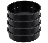 YUENPUN Lot de 4 moules à gâteau en acier carbone de 20,3 cm, moules de cuisson ronds et profonds antiadhésifs pour gâteaux d'anniversaire de mariage