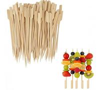 YUENPUN Lot de 500 brochettes plates en bambou de 18 cm, brochettes plates en bambou pour brochettes, pics à cocktail pour barbecue, hamburger, fruits, buffets