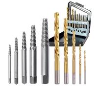 Yuentoen 10 Pieces extracteur de vis and broken screws of different, tourne a gauche extracteur de vis and drill Bits, for screw and bolt extractor