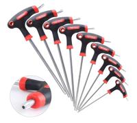 yuentoen Jeu de 9 clés Torx T10-T50 avec poignée en T - Bras extra longs - Acier CR-V - Jeu de clés coudées Torx avec poignées transversales dans l'organiseur