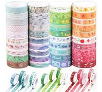 Yueser Masking Tape, 40 Rouleaux Vintage Washi Tape Set Retro Décoratif Masking Tapes Ruban Adhésif Décoratif pour Décorations DIY, Artisanat, Scrapbooking, Cadeaux (10mm x 2m / Rouleau)