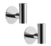 YUET 2 Pièces Crochet Adhésif Mural, Acier Inoxydable 304, Argent Poli | Porte Serviettes de Salle de Bains Accroche Torchon Cuisine, Porte Manteau Attache Murale sans Percer Antirouille Autocollant