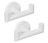 YUET 2 Pièces Crochet Mural, Acier Inox SUS 304 pour Peignoir (Blanc) | Porte Serviette Salle de Bain, Accroche Torchon Cuisine, Porte Manteau, Attache Murale, Manteau, Chambre