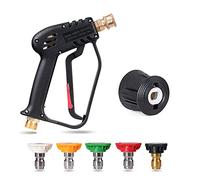 YUET Pistolet de Lavage Haute Pression 4350 PSI avec 5 Buses pour Karcher | Pulvérisation, Pistolet de Nettoyage de Voiture, Interface M22(14mm),1/4" Connexion Rapide, Adaptateur pour Kärcher K2-K7