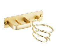 YUET Porte Sèche Cheveux, Support de Lisseur avec Range-Câbles, Support Mural en Métal pour Ranger Le sèche-Cheveux, Le lisseur, Les brosses à Cheveux et Plus (Or)