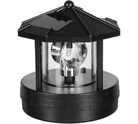YUETTYY Phare solaire LED rotatif à 360 degrés, étanche, lampe de rue solaire LED, lampe décorative pour jardin, pelouse, terrasse (noir)