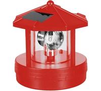YUETTYY Phare solaire LED rotatif à 360 degrés, lampe de rue étanche, lampe solaire de jardin, lampe décorative pour jardin, pelouse, terrasse (rouge)