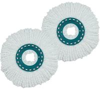 YUETTYY Tête de balai rotative, tête de balai de rechange lavable pour balai à disque Leifheit Clean, tête de balai de rechange en microfibre forme ronde 2/4 pièces (2)