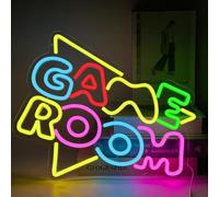 YUEYYNS Game Room Enseigne au Néon Game Room Neon Light Gaming Neon Sign Panneau Néon LED Coloré pour Murale USB Powered Néon de Jeu pour Chambre Garçons Room Decor Game Zone Cadeau