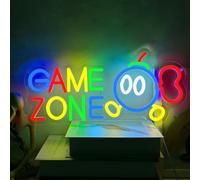 YUEYYNS Game Zone Néon Panneau Néon Gaming Bomberman Neon Sign LED Mario Jeu Neon Gamer Neon Sign pour Zone de Jeu Décoration de Salle de Jeu Cadeaux Décoratifs pour Décoration de Chambre de Garçons
