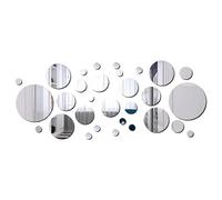 yufana 30 Pièces Miroir Acrylique AdhéSif Autocollant Mural, Miroirs Ronds en Acrylique, Muraux Effet Miroir en Acrylique 3D, Miroir Autocollant, pour Salle de Bain, Cuisine, Salon, Vestiaire(Argent)