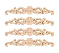 YUGSHNKFC Appliques sculptées Florales en Bois européen, 4 pièces, pour lit