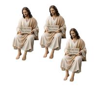 YUGSHNKFC Figurine Miniature Religieuse Assise détaillée Peinte à la Main pour Bureau, Tableau de Bord de Voiture, décorations de Bureau à Domicile, de Foi chrétienne