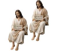 YUGSHNKFC Figurine Miniature Religieuse Assise détaillée Peinte à la Main pour Bureau, Tableau de Bord de Voiture, décorations de Bureau à Domicile, de Foi chrétienne