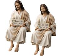 YUGSHNKFC Figurine Miniature Religieuse Assise détaillée Peinte à la Main pour Bureau, Tableau de Bord de Voiture, décorations de Bureau à Domicile, de Foi chrétienne