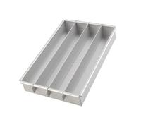 YUGSHNKFC Moules à gâteau Battenberg professionnels à 4 sections, plateau à gâteau rectangulaire amovible divisé en aluminium pour une cuisson uniforme, ustensiles de cuisson antiadhésifs