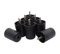 YuGtcen Lot de 8 pieds de canapé ronds en plastique avec vis M8 - Pieds de meubles de rechange pour armoire, commode, chaise, table basse - 7,6 cm