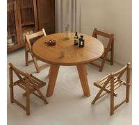 YUGXTH Table a Manger Pliante Petit Espace, Table Salle à Manger Bois Ronde | Meubles de Salle à Manger et Salon, Ensemble Table et Chaise Salle a Manger Ronde - Table Basse(4 chairs,LIGHT BROWN_SMALL)
