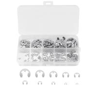 Yuhtech Circlip E-Clip Kit de 200 anneaux de maintien externes en acier inoxydable 304, 10 tailles, anneaux de maintien externes Circlip M1.5/M2/M3/M4/M5/M6/M7/M8/M9/M10