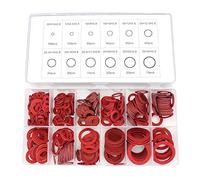 Yuhtech Rondelles en Fibre Assortiment, 600 Pcs Kit de Rondelles Plates en Fibre de Papier d'acier Rouge Joint d'isolation Assorti