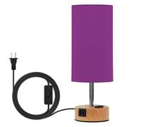 Yuiboo Petite lampe de chevet avec abat-jour en tissu Violet uni Contrôle tactile Pour chambre d'enfant