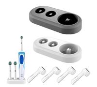 Yuiturt 2 Support Brosse a Dent Electrique avec 4 Couvre-Têtes, TransparentesPorte-Brosse à Dents Électrique Universel, Compatible avec Philips et Oral-B