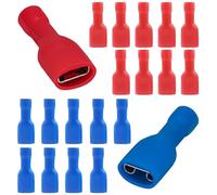 Yuiturt Lot de 40 Bornes de Câble Femelles à Sertir, Cosses Électriques 6.3x0.8mm à Déconnexion Rapide, Connecteurs Vinyle Isolés pour Sections 1.5-2.5mm² (16-14 AWG)