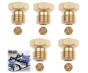 Yuiturt Lot de 5 Gicleurs Gaz Butane Universels, Gicleur Gaz de Ville, Kit de Conversion GPL pour Gazinière à Gaz, Injecteur Gaz Butane et Propane (1x0,5, 2x0,7, 1x0,87, 1x1,02)