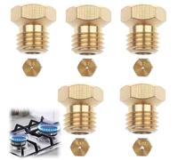 Yuiturt Lot de 5 Gicleurs Gaz Butane Universels,Kit Gicleur Gaz Gpl,Gicleur Universel Propane Butane (1x0,5, 2x0,7, 1x0,87, 1x1,02