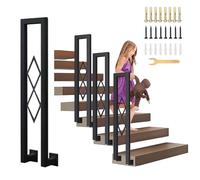 YUJEYHD Rampe d'escalier Intérieure Garde-corp en U, Main Courante Antidérapante, Rambarde Sécurité Latéral en Fer Forgé pour Véranda, Grenier et Marches Extérieures(Size:95cm,Color:noir)