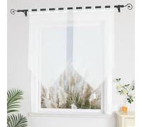 Yujiao Mao Brise-bise Transparent uni, Lot de 2, Voilage léger à Passants pour Tringle Blanc LxH 45x90cm