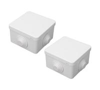 YUKERMARB Boîte de Jonction 2 Pièces, Boîte de Jonction étanche ABS IP55 80 X 80 X 50 Mm, Boîtier de Projet électrique en Plastique pré-percé avec Bouchon en Caoutchouc pour Câblage Extérieur