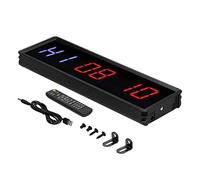 YUKERMARB Minuterie D'intervalle LED Horloge de Gym Minuterie de Fitness D'entraînement 5 Fonctions Horloge 12/24 Heures Chronomètre Compte à Rebours Compte à L'endroit avec